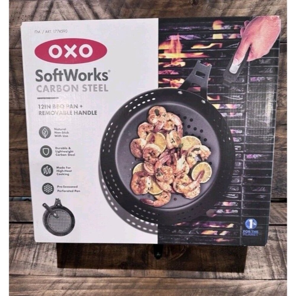 OXO SoftWorks Carbon Steel 12" BBQ Pan Removable Handle. Unopened New In Box